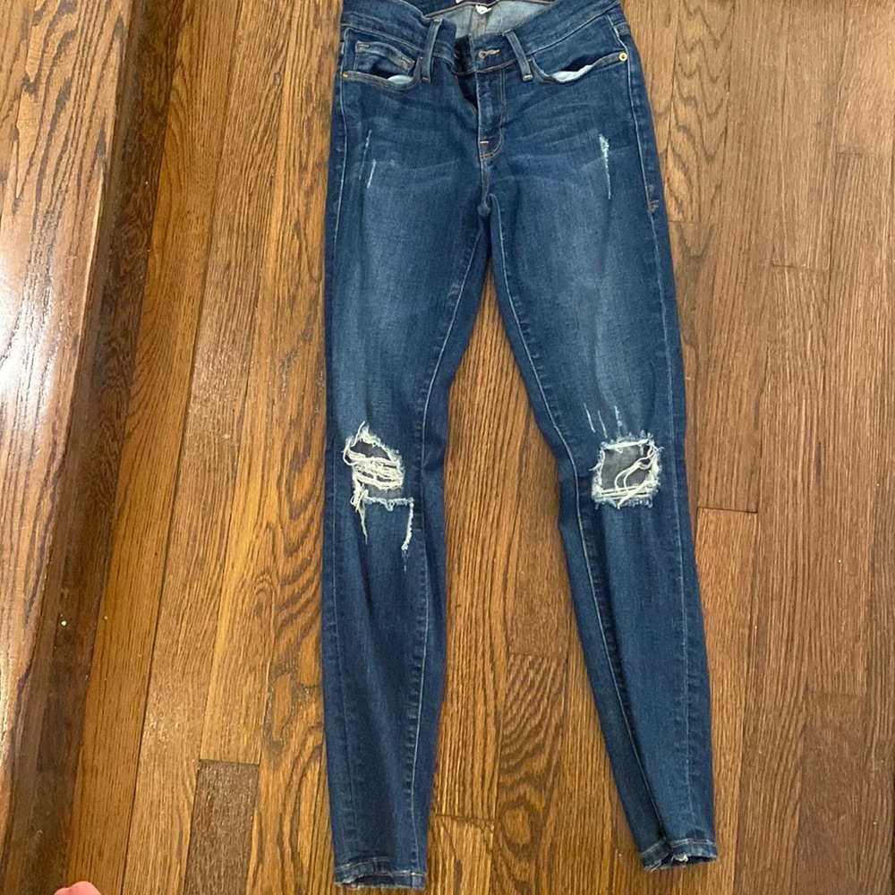 Frame denim skinny ripped jeans